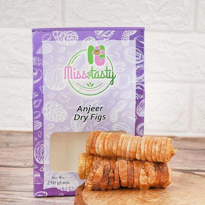 Miss Tasty Premium Anjeer Dry Figs 250g | 100% Natural Sun-Dried Figs | Soft, Sweet & Fiber-Rich Anjeer | Rich Source of Dietary Fiber, Calcium, Iron & Antioxidants | Supports Digestion, Bone Strength & Heart Health |