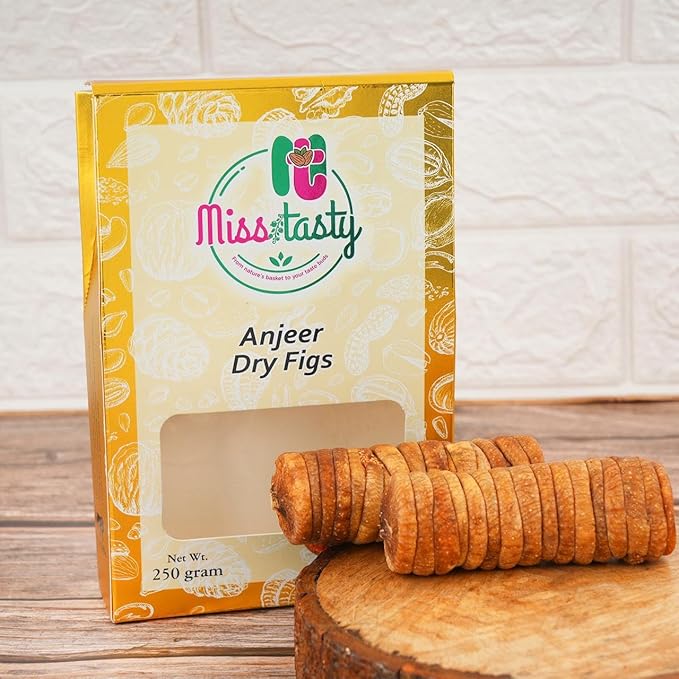 Miss Tasty Premium Anjeer Dry Figs 250g | 100% Natural Sun-Dried Figs | Soft, Sweet & Fiber-Rich Anjeer Dry Fruit |Rich Source of Dietary Fiber, Calcium, Iron | Supports Digestion, Bone Strength & Heart Health